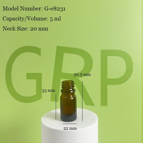 5 ML Amber Dropper Bottle With 20(mm) Neck Size